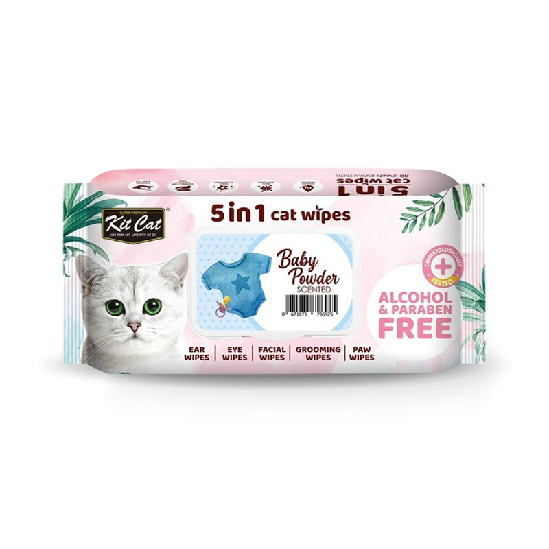 

Kit Cat 5-In-1 Cat Wipes Baby Powder Scented