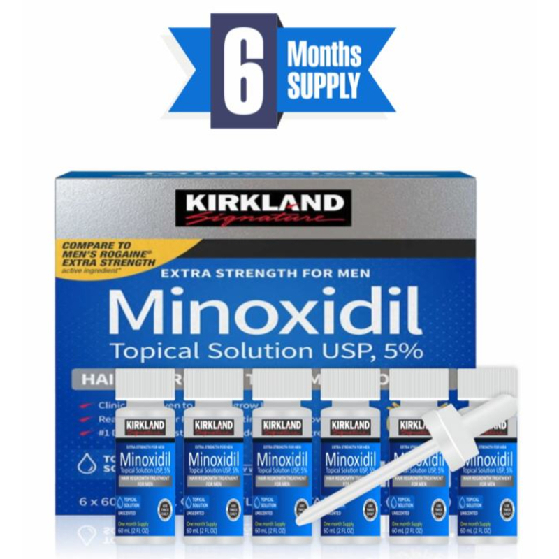 Minoxidil USP 5%   Effective Scalp Treatment for Men, 6-Month Pack (6pcs)