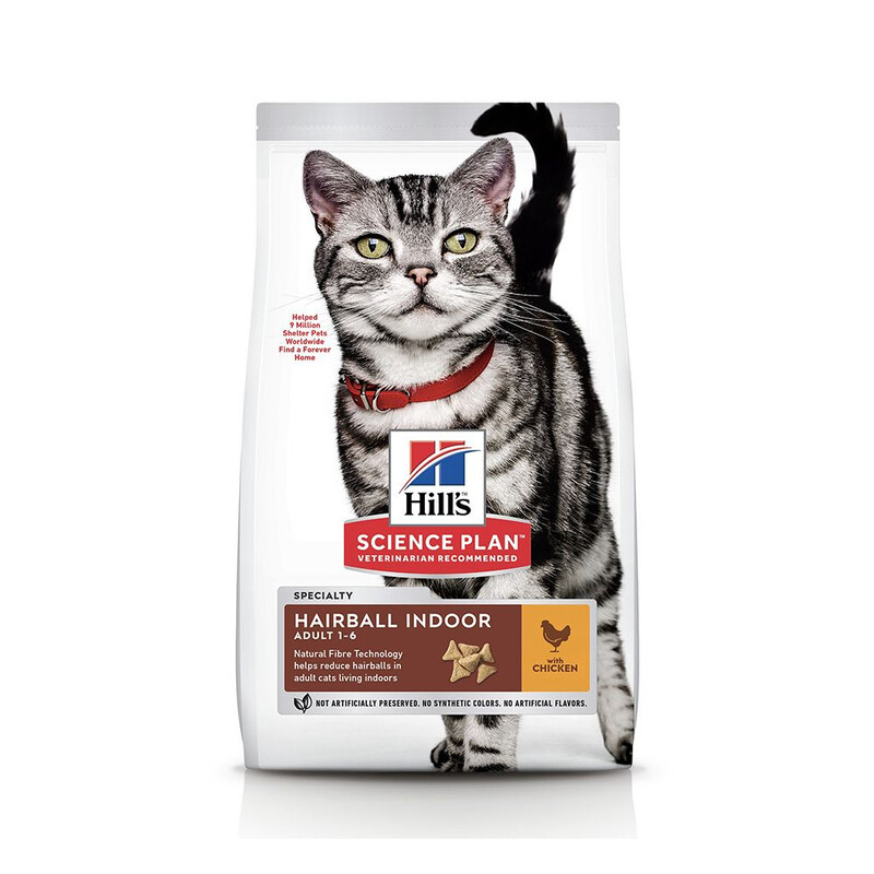 

Hill's Science Plan Hairball Indoor Adult Cat Food with Chicken - 1.5 Kg