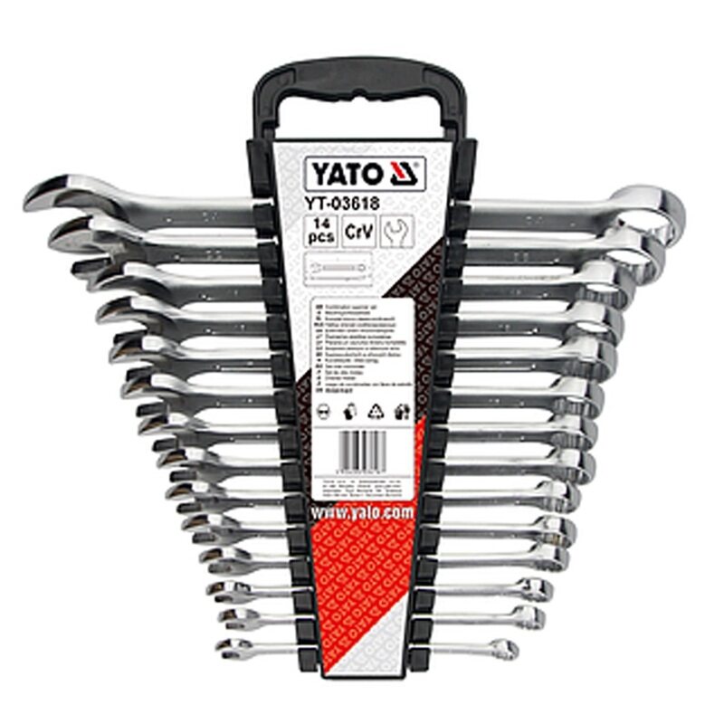 

YATO Combination Wrench Set 14pcs 8-22mm in Plastic Stand YT-03618