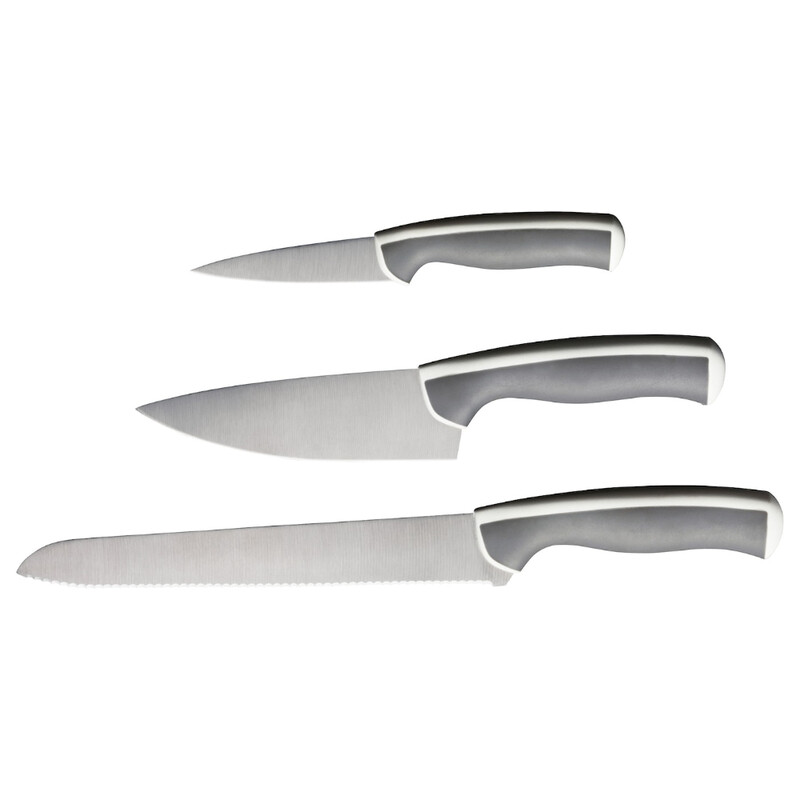 

Generic 3-Piece Knife Set Light Grey/White