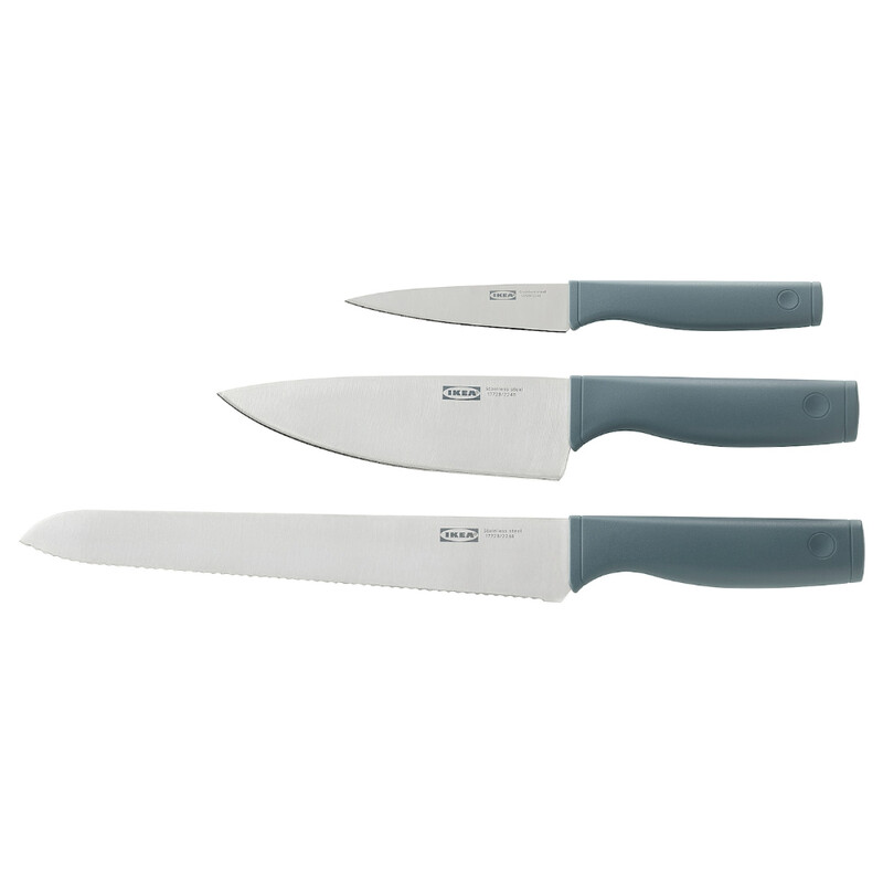 

Generic 3-Piece Knife Set Grey-Turquoise