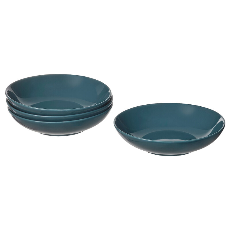 

Generic Deep Plate Glossy Dark Turquoise 19cm