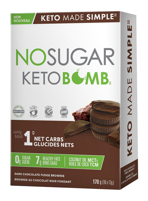 

No Sugar Company Keto Bomb Dark Chocolate Fudge Brownie Snack, 170g