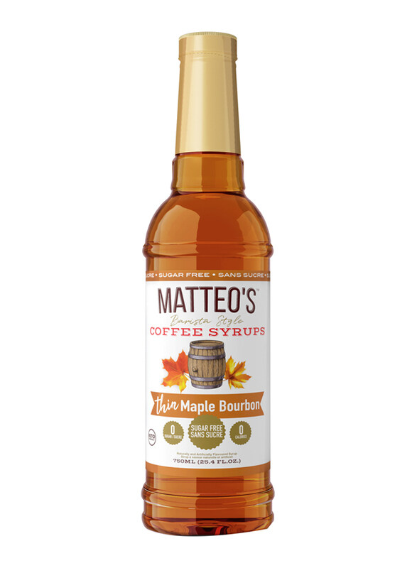 

Matteo's Maple Bourbon Sugar Free Coffee Syrup, 750ml