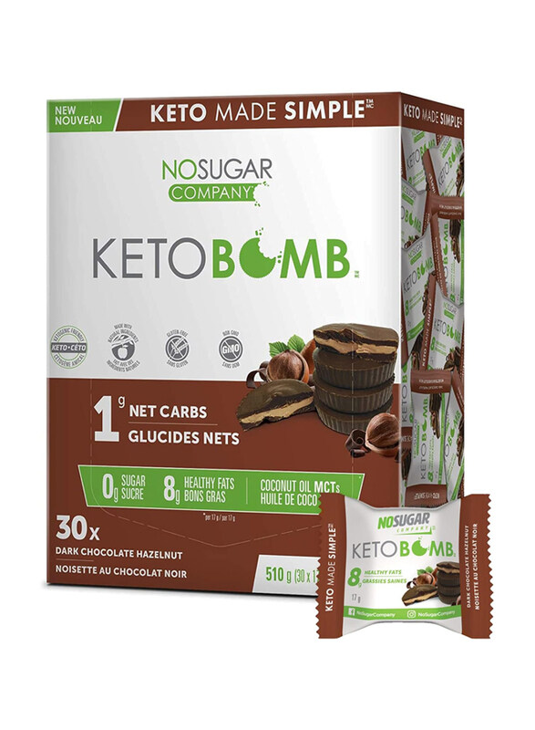 

No Sugar Company Keto Bomb Dark Chocolate Hazelnut Snack, 510g