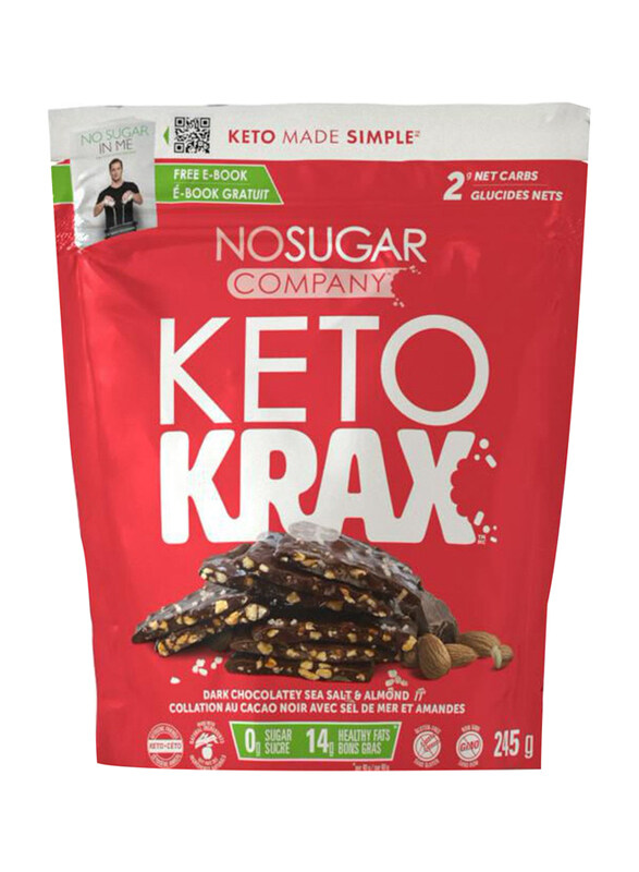 

No Sugar Company Keto Krax Dark Chocolatey Sea Salt & Almond Snack, 245g