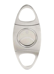 Stainless Steel Double Blade Cigar Cutter Scissors Handle Portable Tool, MZ2882, Silver