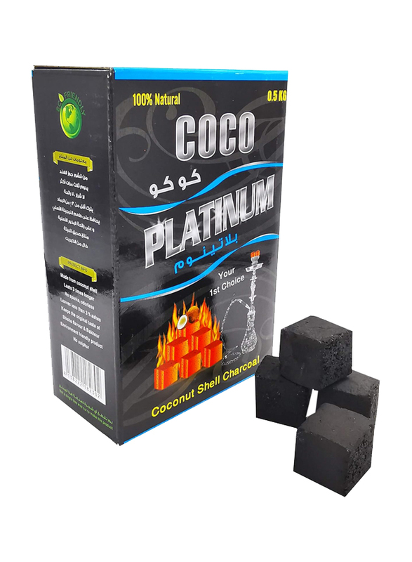 

Coco 100% Platinum Coconut Shell Charcoal, 500gm, Black