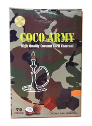 Coco Army Coconut Charcoal, 72 Pieces, Black