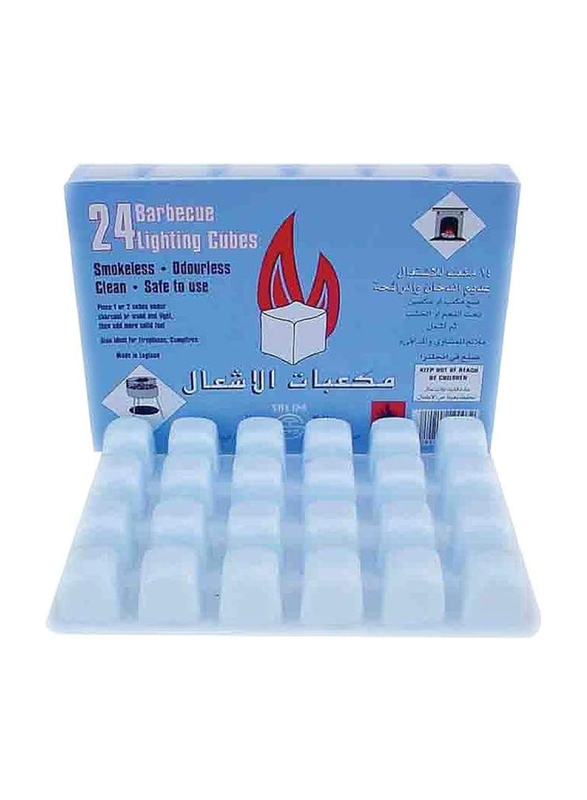 Barbecue Lighting Cubes, 24 Piece, Blue