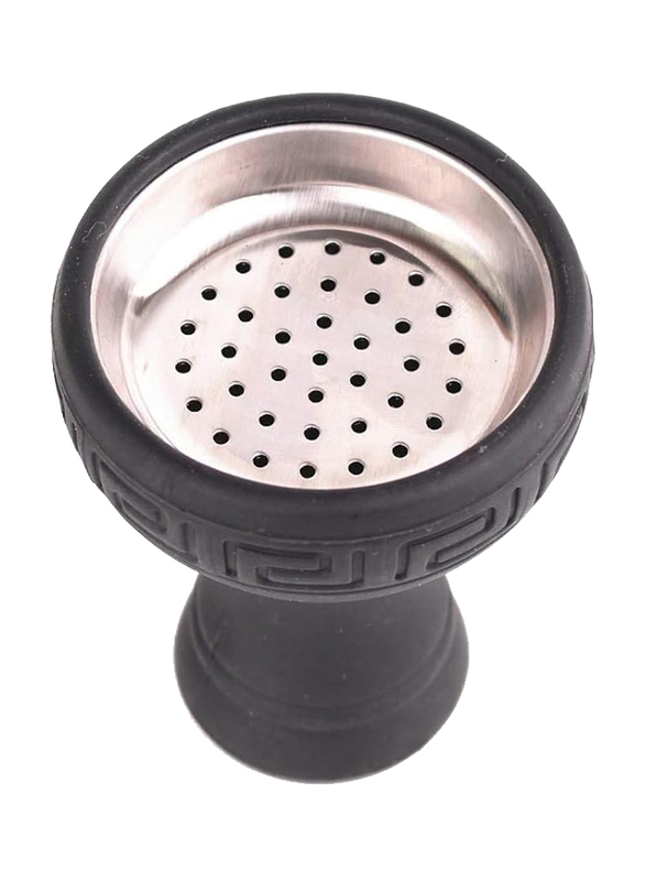 Silicon Hookah Bowl with Stainless Steel Unbreakable No Odor, Black