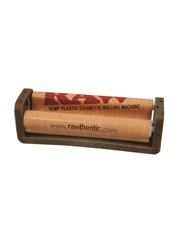 Raw 1-1/4 Hemp Plastic Cigarette Rolling Machine, Brown