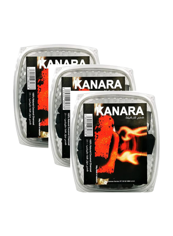 

Kanara Coconut Shell 100% Natural Coal Cubes, Charcoal, 0.7 Kg, 3 Pieces, Black