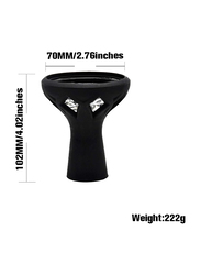 Glass Whirlwind Silicone Glass Smoke Pot High-grade Tobacco Hookah Bowl, Black