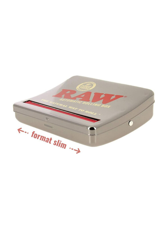 

RAW Natural Unrefined Automatic Rolling Box, King Size, Silver