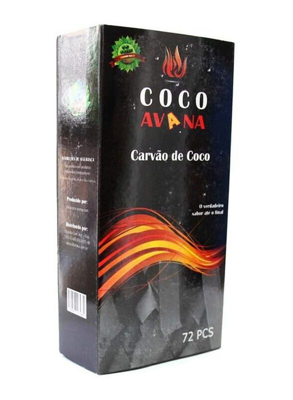 

Coco Avana Coconut Coated Charcoal for Shisha/Bakhour, 72 Pieces, Black