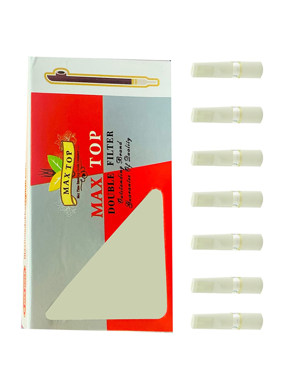 Max Top Cigarettes Medwakh Smoking Filter Pipe Set, 7 Pieces, White