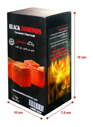 Black Diamonds Premium Quality Coconut Shell Charcoal Cubes for Shisha and Bakhour Set, 96 Pieces, 1Kg, Black