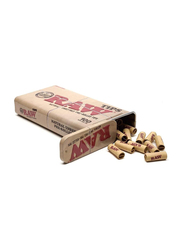 Raw Natural Unrefined Pre-Rolled Tips in Tin, 100 Pieces, Beige