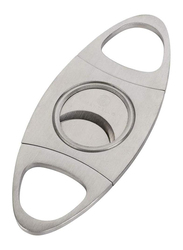 Stainless Steel Double Blade Cigar Cutter Scissors Handle Portable Tool, MZ2882, Silver