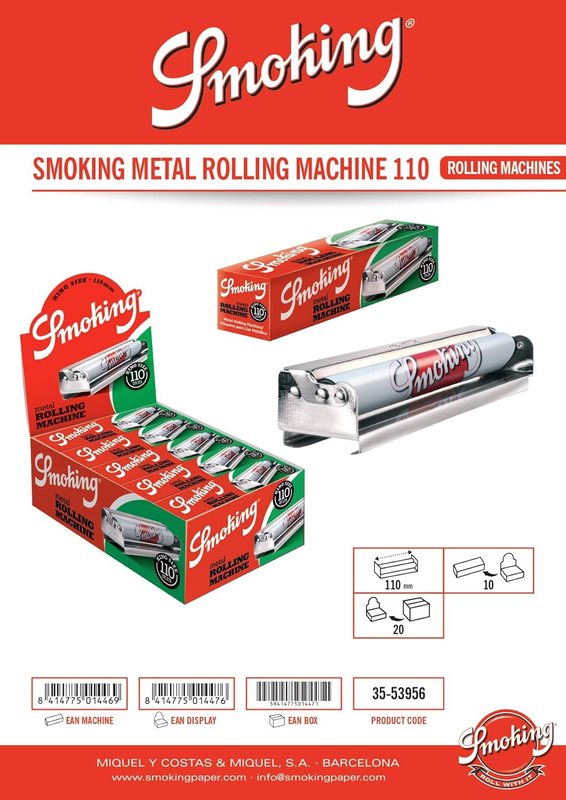 Smoking Metal Rolling Machine 110mm (King Size) Roll Your Own Cigarette, White