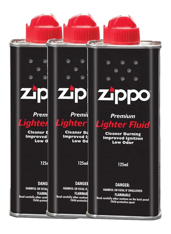 Zippo Premium Lighter Fluid, 125ml, 3 Piece