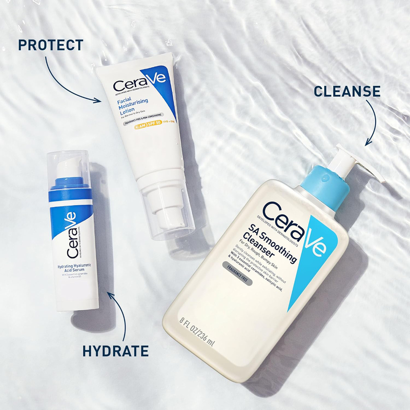 Cerave SA Smoothing Cleanser Face and Body Salicylic Acid Wash and Exfoliate, 236ml