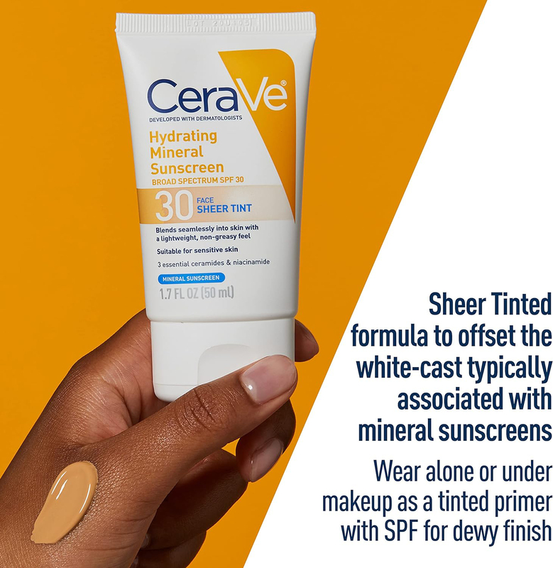 Cerave Hydrating Mineral Tinted Sunscreen with SPF 30, 1.7 oz