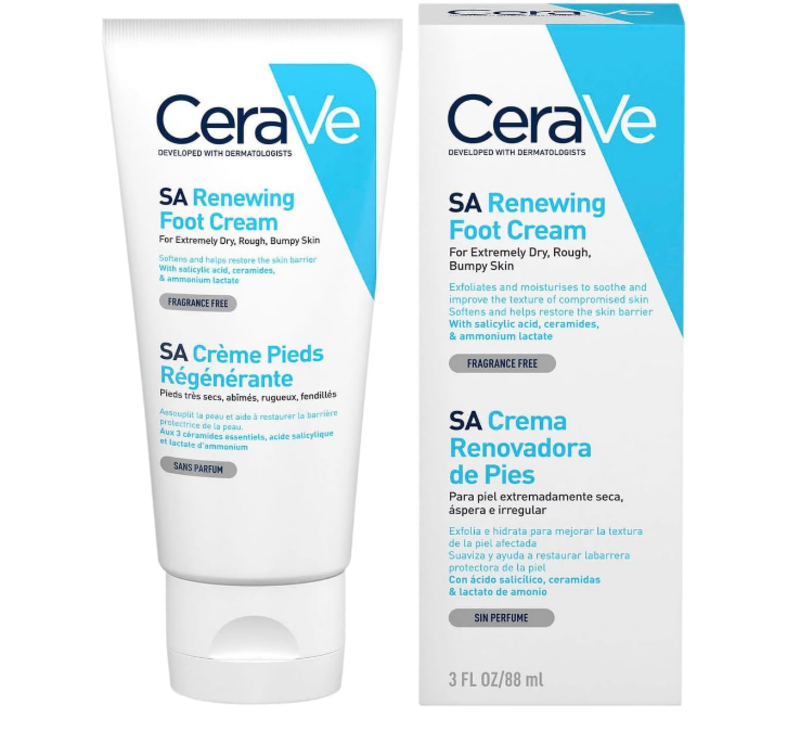 

CeraVe SA Renewing Foot Cream Foot Cream for Dry, Rough, Cracked Feet with Salicylic Acid and Ceramides Fragrance Free 3Oz, 88 ML