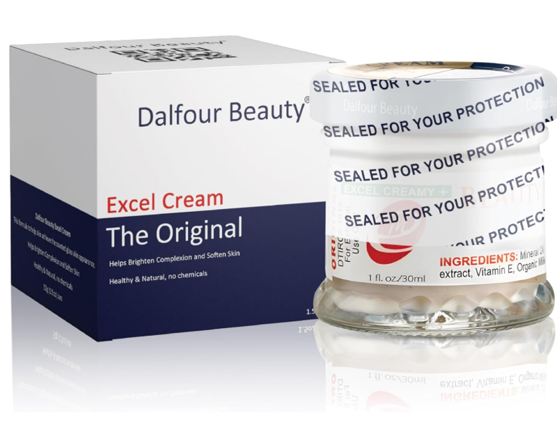 

Dalfour Beauty Whitening Cream- 50ml 1.5oz Help Brighten complexion & soften skin Formulated with Glycolic Acid & natural extracts to achieve the Cove