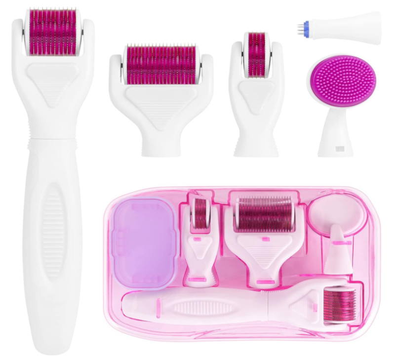 

Generic LOPHE 6 in 1 Derma Roller Kit, Professional Microneedling Titanium Roller with Disassemble Working Heads