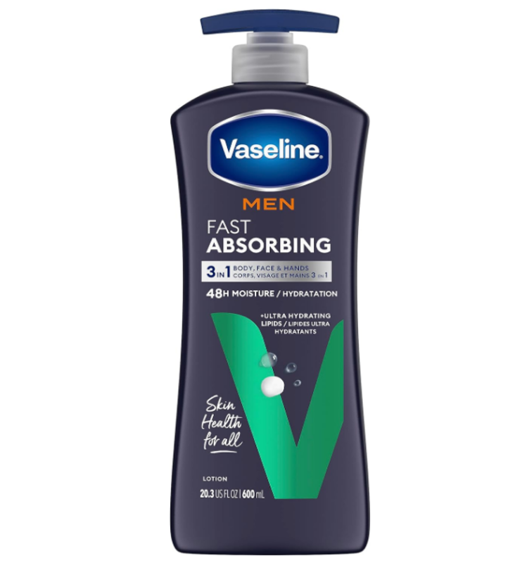 

Vaseline Men Healing Moisture Body Lotion, Fast Absorbing, 20.3 oz/600ml