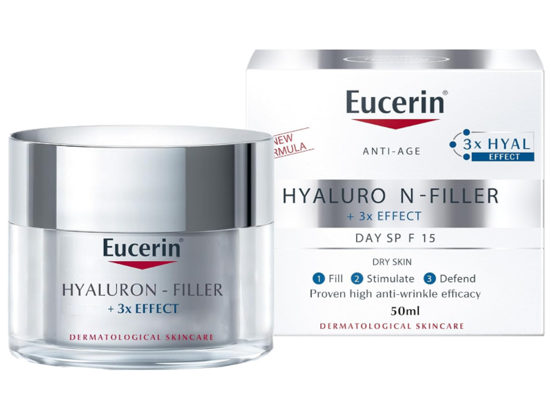 

Eucerin Hyaluron Filler Anti-Aging Face Day Cream with Hyaluronic Acid, Plumps up Deep Wrinkles, UVA & UVB Protection, SPF 15, Moisturizer for Dry Ski