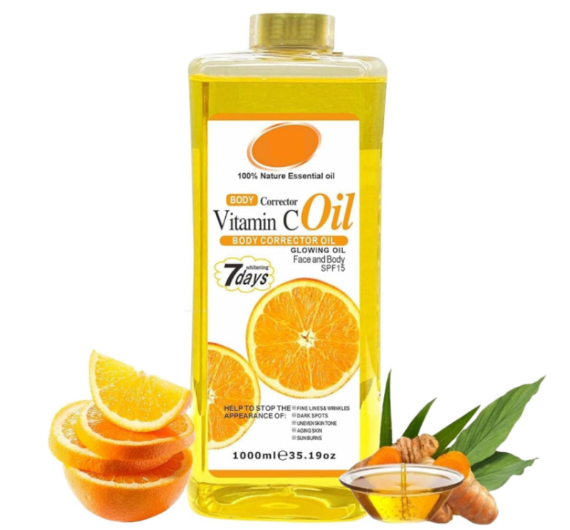 

Veet Gold Vitamin C Body Oil, 1000ml Tumeric Body Oil, Retinol Vitamin C 7days, Vit C Body Corrector Oil for Uneven Skin Tone (1000ML VC)