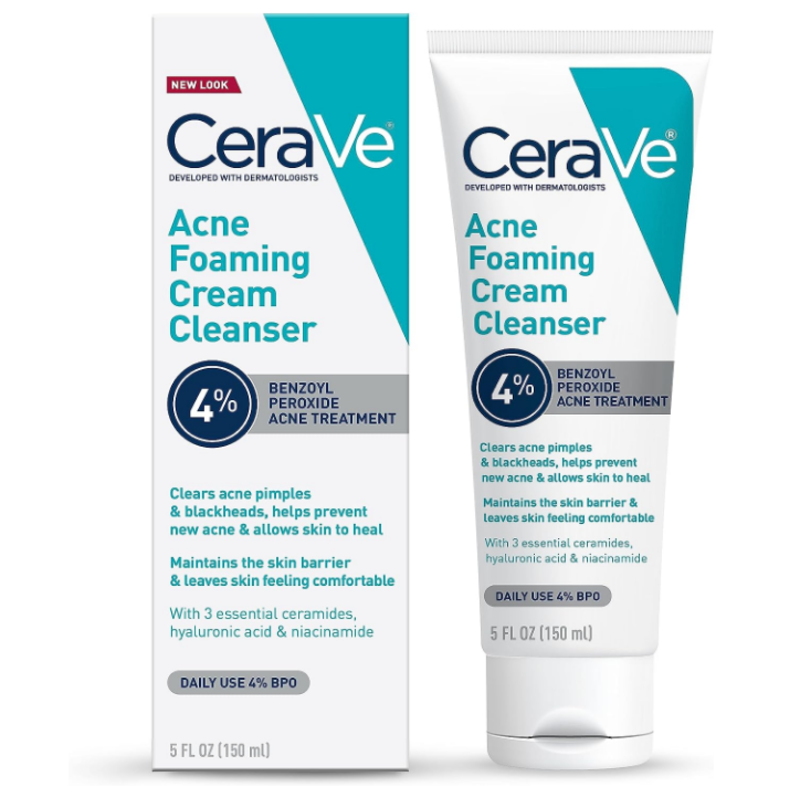 

CeraVe Acne Foaming Cream Cleanser 4% Benzoyl Peroxide Acne Treatment 150ml