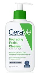 CeraVe Hydrating Cleanser Face and Body Wash for Normal to Dry skin with Hyaluronic Acid and Ceramides Fragrance Free Paraben Free 8Oz, 236 ML