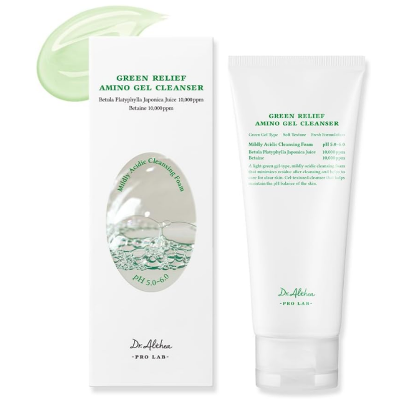 

Dr. Althea Dr.Althea Green Relief Amino Gel Cleanser , Lightweight & Hydrating Makeup Remover, Daily Face Wash with Hyaluronic Acid, Korean Vegan Skincare for Al