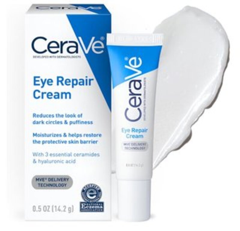 CeraVe Eye Repair Cream Under Eye Cream for Dark Circles and Puffiness Delicate Skin Under Eye Area with Hyaluronic acid 0.5Oz, 14 ML