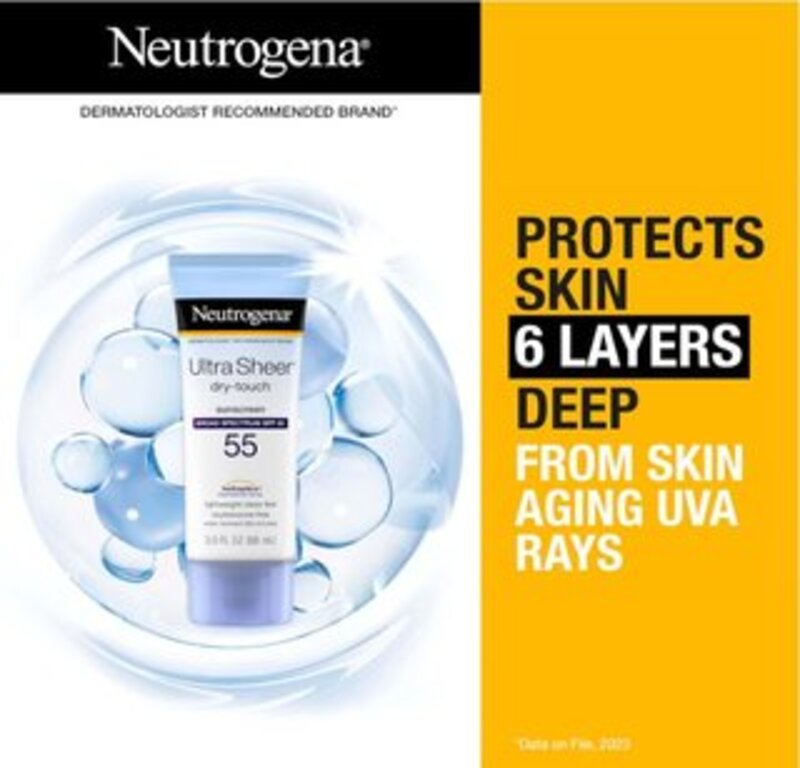 Neutrogena Sunscreen Lotion Ultra Sheer Dry-Touch , Broad Spectrum Spf 55 Uva / Uvb Protection 3 Fl. Oz