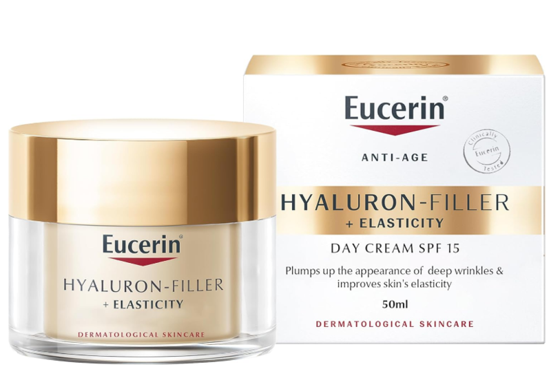 

Eucerin Hyaluron Filler + Elasticity Anti-Aging Face Day Cream with Hyaluronic Acid & Collagen, UVA & UVB Sun Protection SPF 15, Plumps up Deep Wrinkl