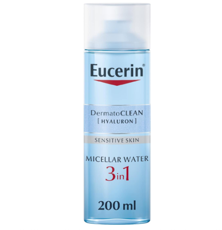 

Eucerin DermatoClean Hyaluron 3in1 Micellar Cleansing Fluid with Hyaluronic Acid, Refreshing and Cleansing, Eyes and Face Makeup Remover, Fragrance an