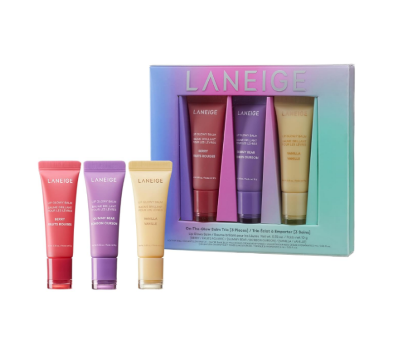 

LANEIGE Lip Glowy Balm: Hydrate, Glossy, Lightweight, Moisturize & Tint with Shea Butter Each 10ml On-The-Glow Balm Trio