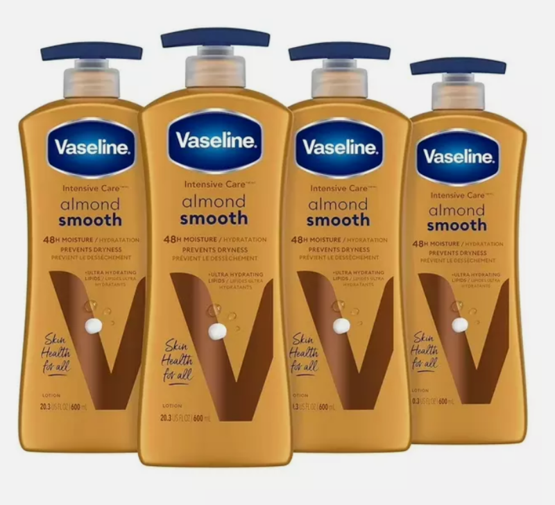 

Vaseline hand and body lotion Almond Smooth for Moisturization 20.3 Oz/600ml Pack Of 4