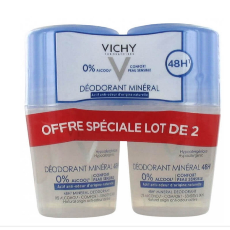 

VICHY 48H Mineral Deodorant Roll-On 2x 50 ml