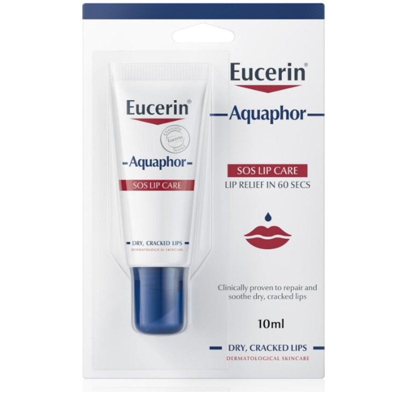 

Eucerin Aquaphor SOS Lip Repair Lip Balm, Immediate 60-Seconds Lip Care and Relief, Moisturizing Effect for Dry and Cracked Lips, 10ml