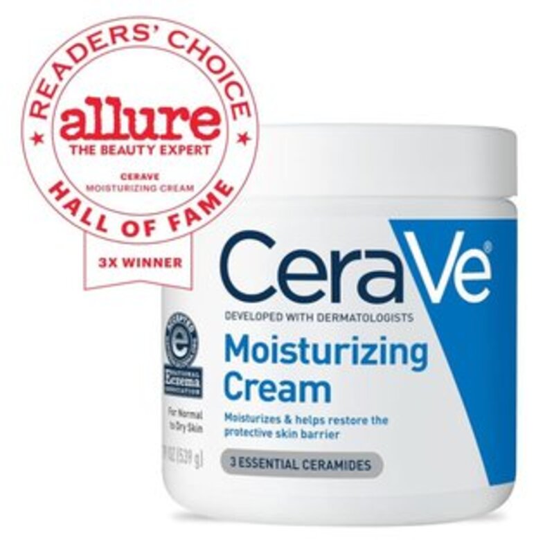 CeraVe Moisturizing Cream 48H Body and Face Moisturizer for Dry to Very Dry Skin with Hyaluronic Acid and Ceramides Fragrance Free 16Oz, 454 g