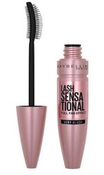 Maybelline New York Volume Mascara, Washable, Full Fan Effect, Long Eyelashes, Clump free, Lash Sensational, Very Black