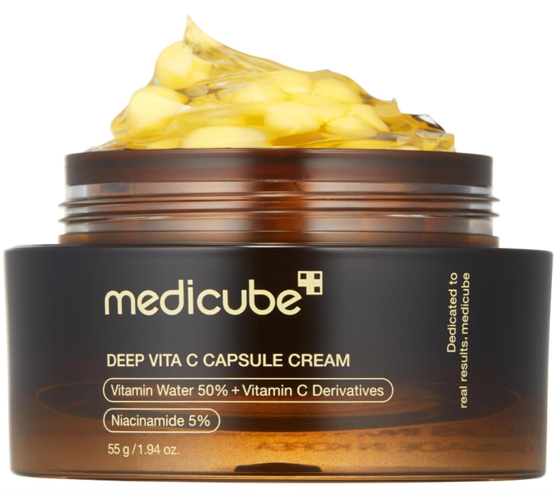 

medicube Deep Vitamin C Golden Capsule Face Moisturizer - Liposome Capsules For Wrinkles, Skin Radiance - Transparent Gel for Glow Hydration - Korean
