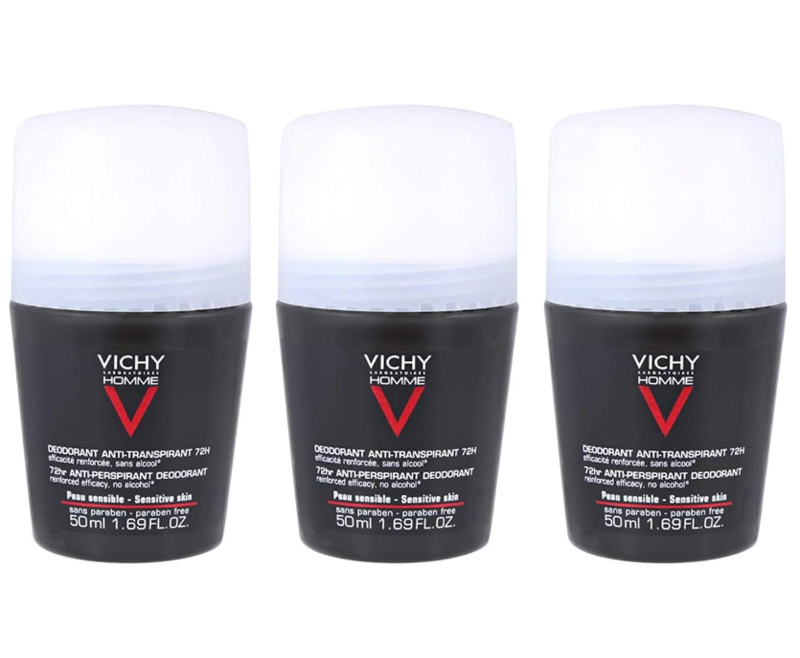 

Vichy Homme Men's 48H Anti-Transpirant Deodorant - Set of 3, 50ml